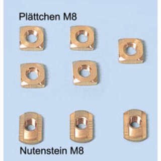 Nutenstein / Plättchen M8