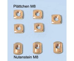 Nutenstein / Plättchen M8