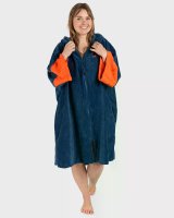 DRYROBE Fullzip Handtuchmantel Baumwolle Blau S
