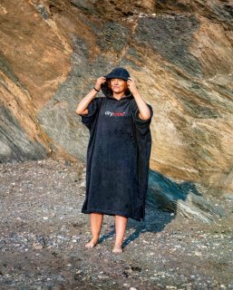 DRYROBE Handtuchmantel Bio-Baumwolle Navy M