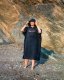 DRYROBE Handtuchmantel Bio-Baumwolle Navy M